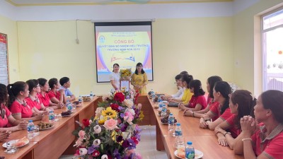 BUỔI CÔNG BỐ QUYẾT ĐỊNH ĐIỀU ĐỘNG, BỔ NHIỆM HIỆU TRƯỞNG TRƯỜNG MẦM NON 20/10